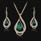 Double Drop Crystal Set Necklace Earrings