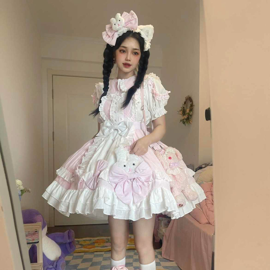 Cute Suspender Skirt Outfit Lolita Dresses Women