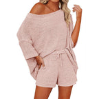 Women's 2 Piece Outfits Sweater Sets Off Shoulder Knit Top