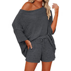 Women's 2 Piece Outfits Sweater Sets Off Shoulder Knit Top