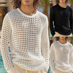 Mens Hollowed-out Mesh Fitness Top For Europe And The USsee-through Mesh Design