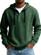 Mens Youth Ribbed Hooded Half-Zip Sweater