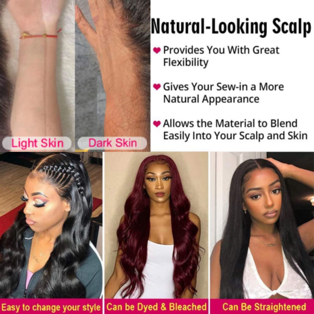 4x6 Lace Closure Wig Human Hair Natural Color Three-Dimensional Body Wave Density