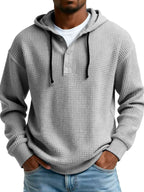 Mens Youth Ribbed Hooded Half-Zip Sweater