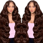 Wig Human Hair Lace Front Wig 13x4 High-Definition Brown Lace Front Wig Human Hair With Aligned Cuticles Vietnam Wig