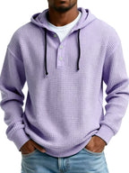 Mens Youth Ribbed Hooded Half-Zip Sweater