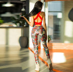 Casual Sports Sets Women's Printed One-piece Yoga Suit Female