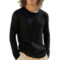 Mens Hollowed-out Mesh Fitness Top For Europe And The USsee-through Mesh Design