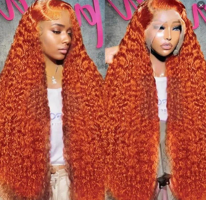 Women's Wig Front Lace Small Roll Brown Long Curling Iron Set