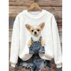 Flannel Top For Christmas Sweet Crew-Neck Sweater With Snowman Design POD