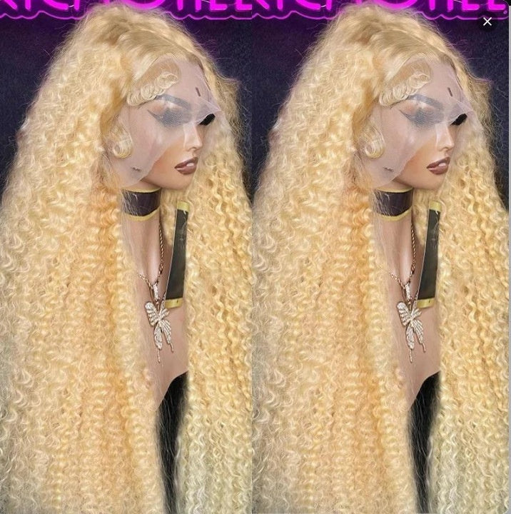 Women's Wig Front Lace Small Roll Brown Long Curling Iron Set