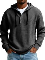Mens Youth Ribbed Hooded Half-Zip Sweater